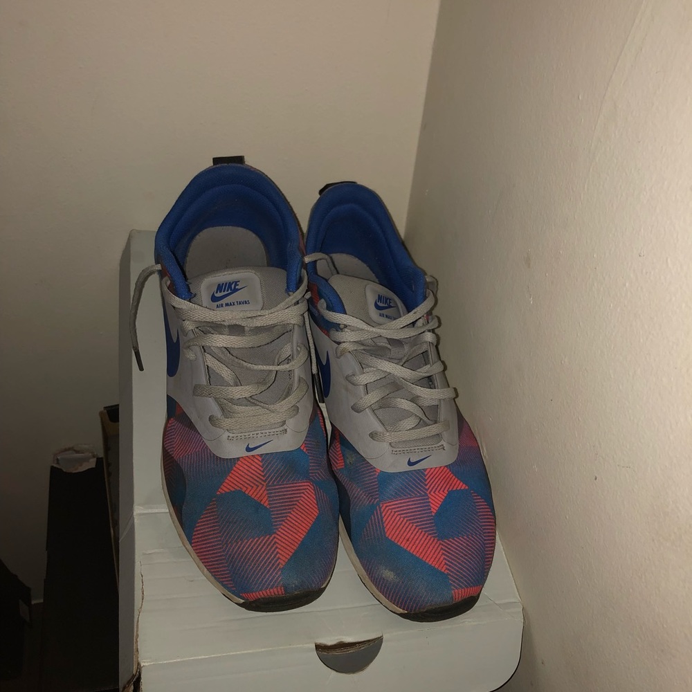Grey Blue and Orange Nike Air Max Tavas